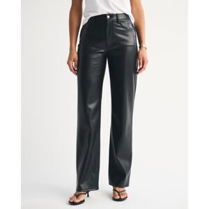 Abercrombie & Fitch Women's Vegan Leather The 90s Relaxed High Rise Pant size 16